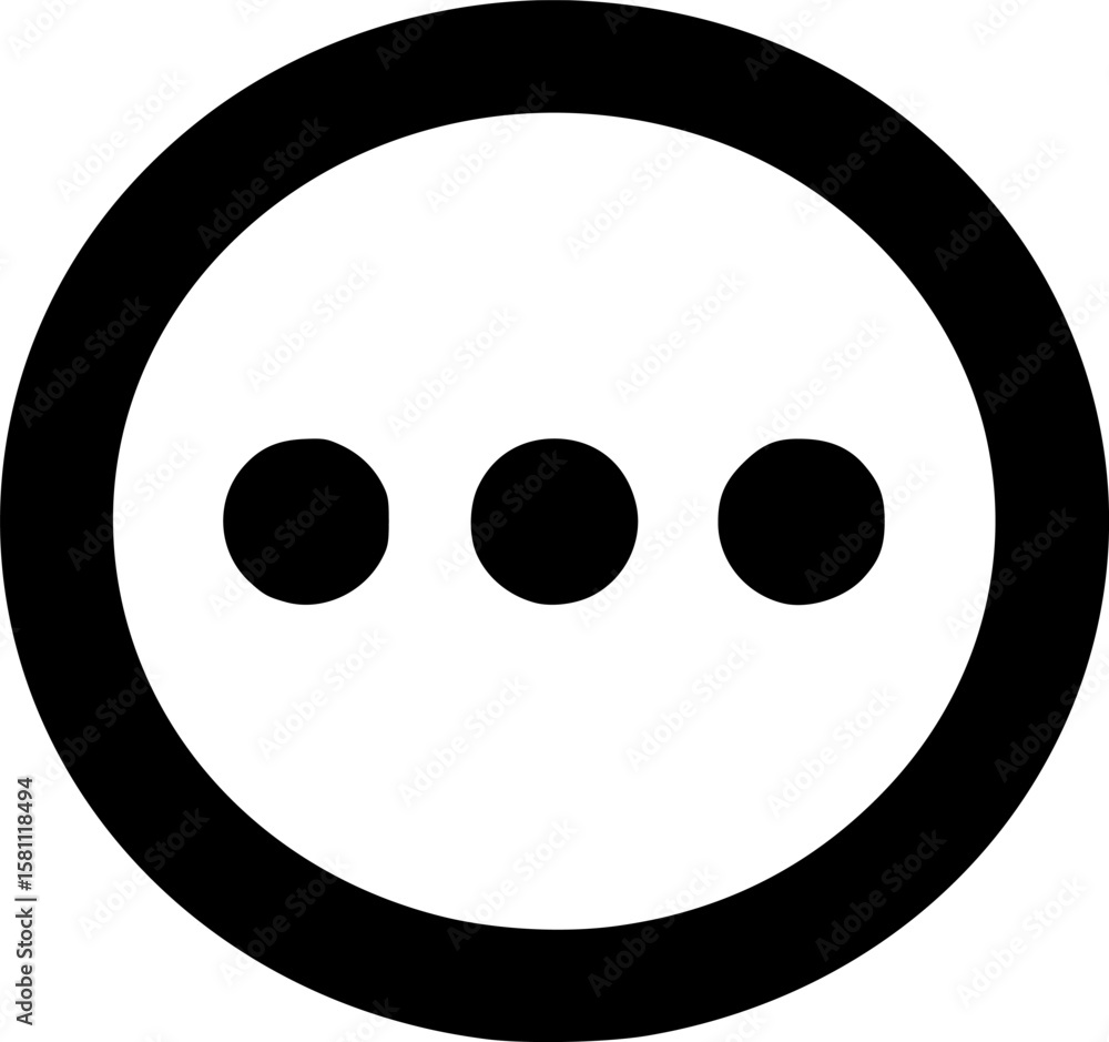 Fototapeta premium circle ellipsis glyph flat vector icon 