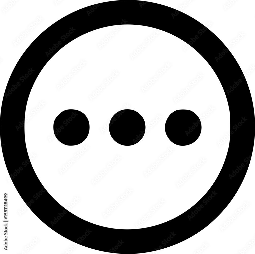 Fototapeta premium circle ellipsis glyph flat vector icon 