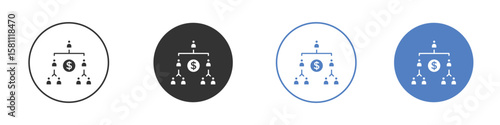 Ponzi scheme icon. Vector illustration, flat design.