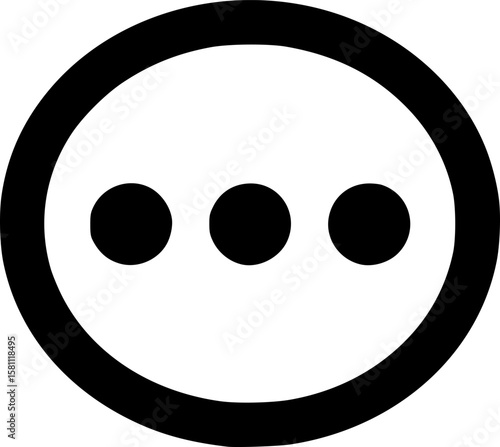 circle ellipsis glyph flat vector icon
