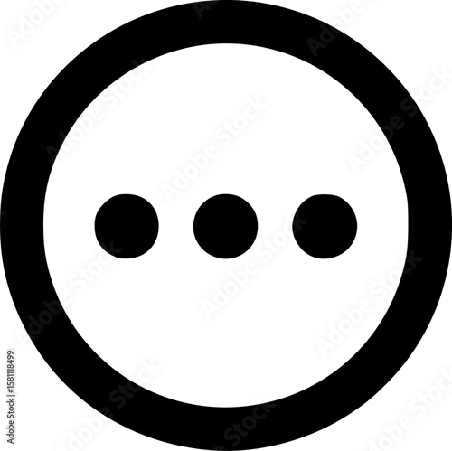 circle ellipsis glyph flat vector icon

