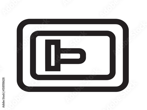 Banking safe box icon with clean outline