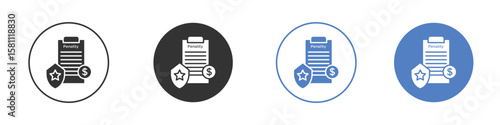 Penalty icon. Vector illustration, flat design.