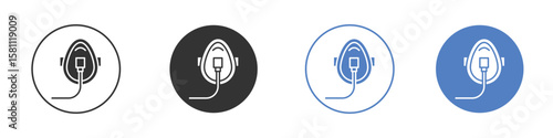 Oxygen mask icon. Vector illustration, flat design.
