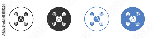 Multitask icon. Vector illustration, flat design.