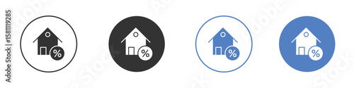 Mortgage rate icon. Vector illustration, flat design.