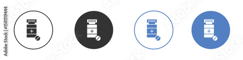 Medicine bottle icon. Vector illustration, flat design.