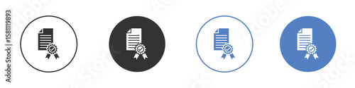 License icon. Vector illustration, flat design.