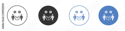 Job interview icon. Vector illustration, flat design.