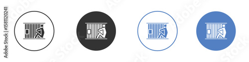 Jail icon. Vector illustration, flat design.
