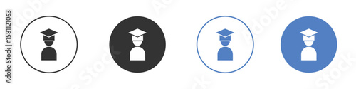 Graduated icon. Vector illustration, flat design.