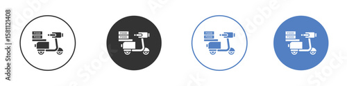 Food delivery icon. Vector illustration, flat design.