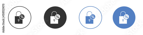 Fixed rate mortgage icon. Vector illustration, flat design.