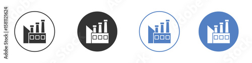 Factory icon. Vector illustration, flat design.