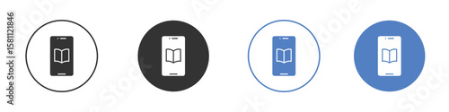 Ebook icon. Vector illustration, flat design.