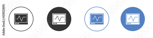 EKG monitor icon. Vector illustration, flat design.