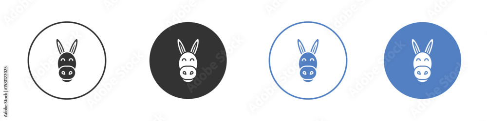 Fototapeta premium Donkey icon. Vector illustration, flat design.