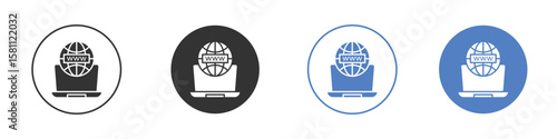 Domain icon. Vector illustration, flat design.