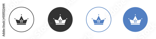 Crown icon. Vector illustration, flat design.