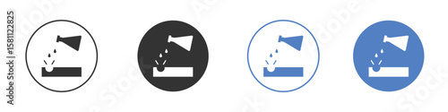 Corrosive substance icon. Vector illustration, flat design.