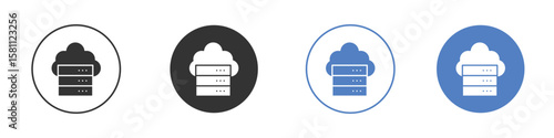 Cloud server icon. Vector illustration, flat design.