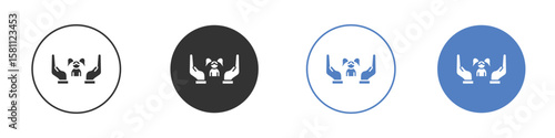 Child custody icon. Vector illustration, flat design.