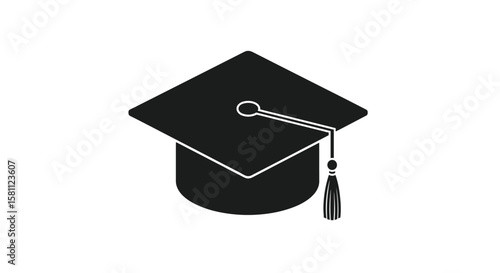 Educational graduation cap with tassel knowledge achievement academic success symbol