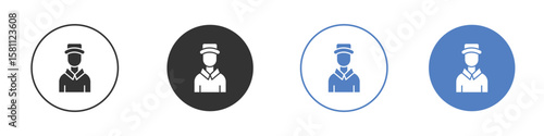Cashier icon. Vector illustration, flat design.