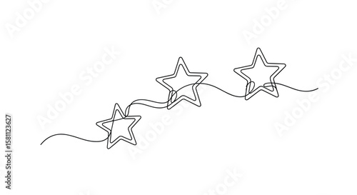 Drawn star garland twinkling celestial string of lights decoration art