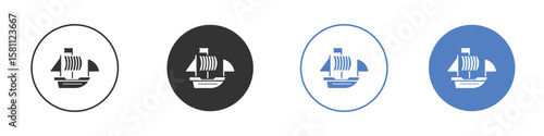 Caravel icon. Vector illustration, flat design.