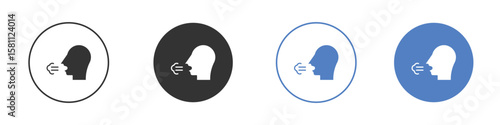 Breath icon. Vector illustration, flat design.