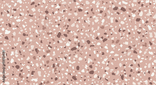 A vintage inspired pink terrazzo pattern with speckled chips for a retro aesthetic design background