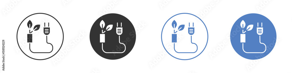 Fototapeta premium Biomass energy icon. Vector illustration, flat design.