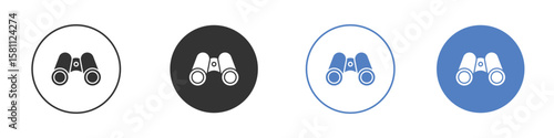 Binoculars icon. Vector illustration, flat design.