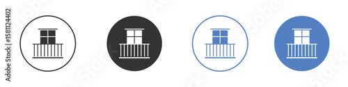 Balcony icon. Vector illustration, flat design.