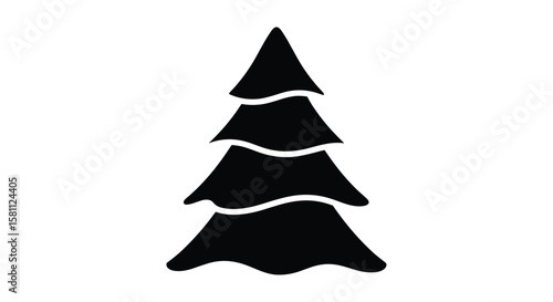 Coniferous forest evergreen tree silhouette decoration art design