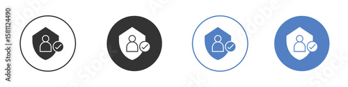 Authentication icon. Vector illustration, flat design.