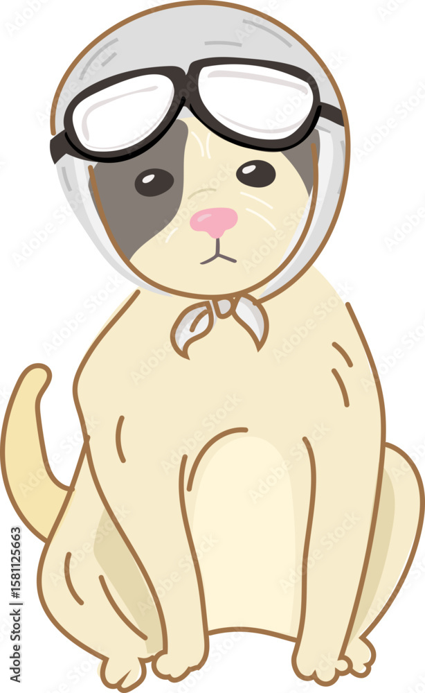 Fototapeta premium Cool Dog in Sunglasses – Cute Cartoon Fashion Dog Vector