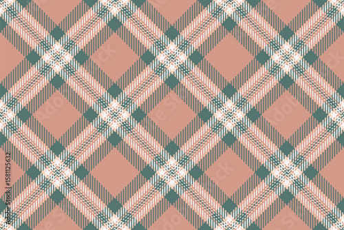 Elegant muted pink and teal plaid pattern.  Perfect for textile design, fashion, or website backgrounds.