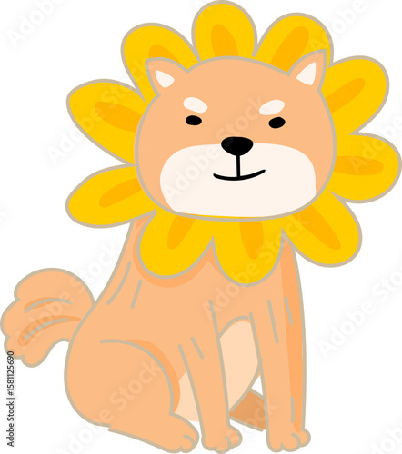 Dog in Lion Costume – Cute Cartoon Fashion Dog Vector