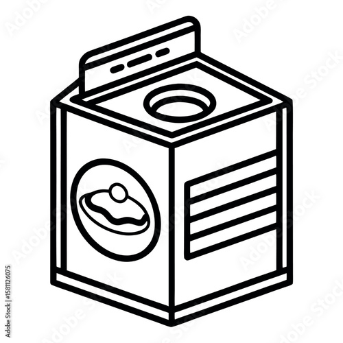 Simple Pancake Mix Box Minimalist Line Art