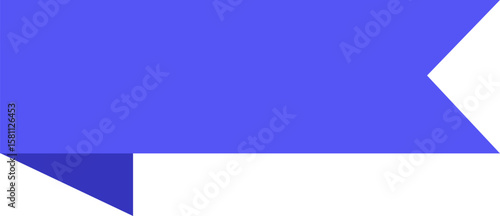 Simple blue ribbon waving gracefully with a folded corner, isolated against a clean white background, perfect for a variety of design applications and festive occasions