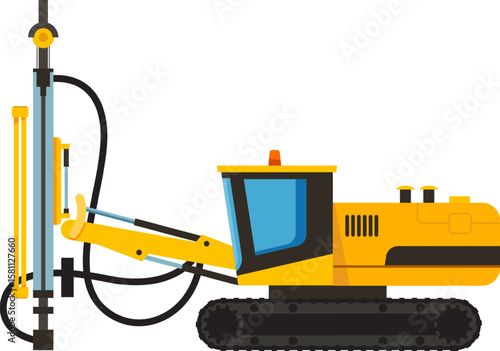 Powerful drilling machine with hydraulic drilling rig extracting soil sample, representing geotechnical investigation and exploration activities