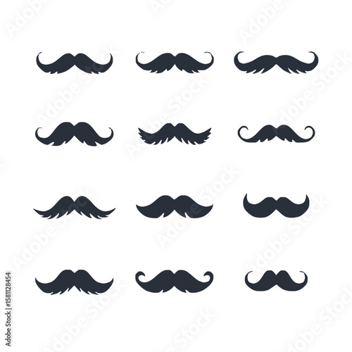 Silhouette icon vector set of barber tools and grooming elements in minimal flat style, including scissors, razors, combs, beards, male and female barbers, perfect for salon branding and hairstyling g