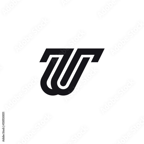 Alphabet T and W Letter Monogram Logo Design. Initial Vector Template.