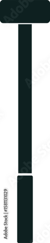 Neurology reflex hammer silhouette, represents medical equipment used by neurologists for diagnostic purposes, evoking themes of healthcare, neurological examination, and patient assessment