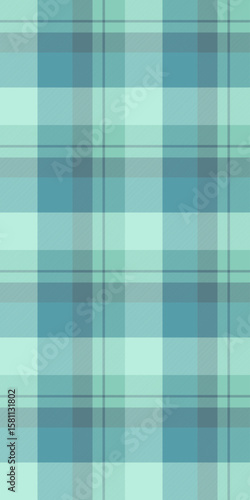 Seasonal background textile plaid, birthday card tartan fabric seamless. Repeating texture vector check pattern in cyan and light colors.