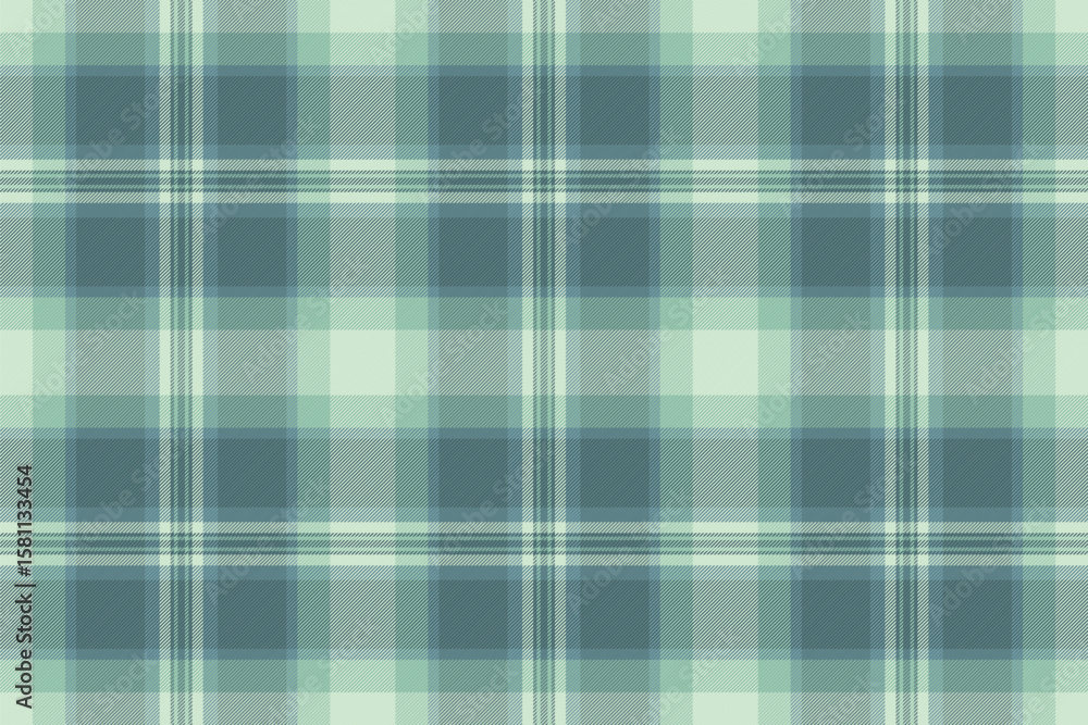 Fototapeta premium Subtle teal and mint green plaid pattern. Perfect for textile design, website backgrounds, or stationery. Elegant and versatile, this calming design evokes a sense of tranquility and sophistication.