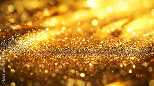 Luxurious Golden Textures and Glittering Spheres - Shimmering Metallic Background Collection