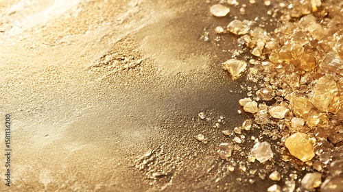 Luxurious Golden Textures and Glittering Spheres - Shimmering Metallic Background Collection